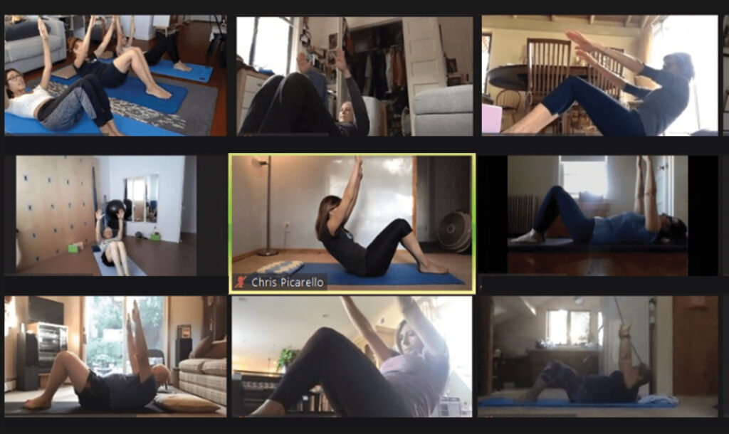 group Zoom session with Authentic Method Pilates instructor, Chrissy Picarello